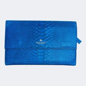 Maison Scotch Electric Blue Snakeskin embossed organizer.